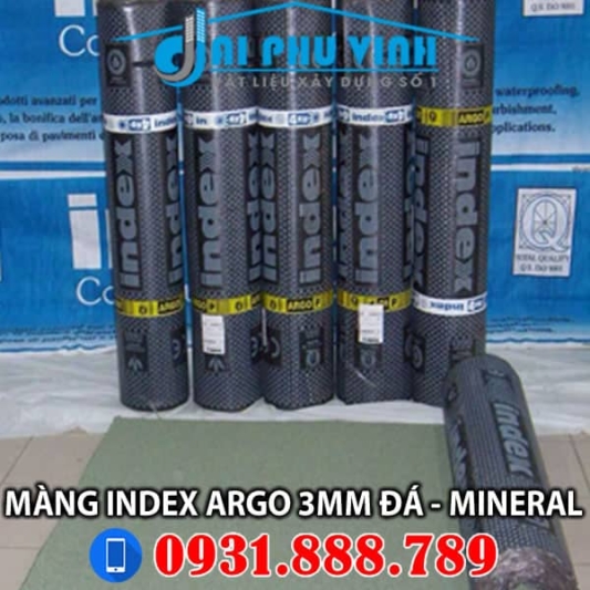 Màng chống thấm khò nóng Index Argo 3mm Đá – Mineral. Lh đặt hàng – thi công 0931888789